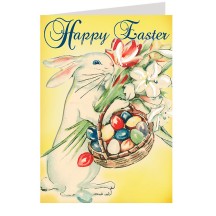 Bunny Easter Basket Easter Card ~ England